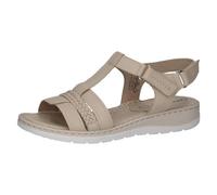 CAPRICE Sandales femme à talon en cuir confortables, Beige (Eggshell Nappa), 37 EU