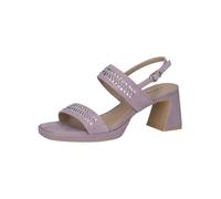 CAPRICE Sandales femme à talons en cuir Élégantes, Lilas (Lavender Suede), 41 EU