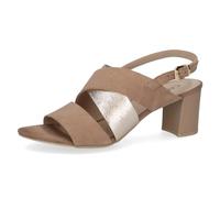 CAPRICE Sandales femme à talons en cuir Élégantes, Marron (Bark Comb), 38 EU