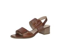 CAPRICE Sandales femme à talons en cuir Élégantes, Marron (Cognac Nappa), 40 EU