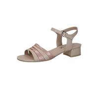 CAPRICE Sandales femme à talons en cuir Festives, Beige (Beige/Pink), 38,5 EU