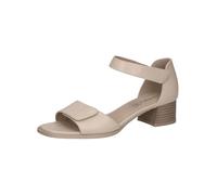 CAPRICE Sandales femme en cuir à talon trapèze, Crème (Offwhite Nappa), 40 EU