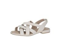 CAPRICE Sandales femme plates en cuir Estivales, Crème (Offwhite Nappa), 41 EU
