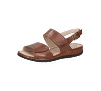 CAPRICE Sandales femme plates en cuir Estivales, Marron (Cognac Nappa), 42 EU
