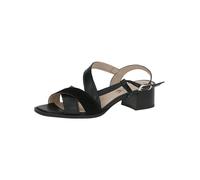 CAPRICE Sandales à talon femme en cuir avec semelle intérieure, Noir (Black Comb), 37 EU