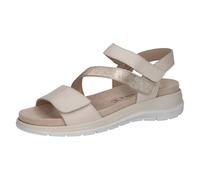 CAPRICE Sandales plates en cuir confortables pour femme, Offwhite Comb, 38 EU