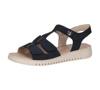 CAPRICE Sandales Plates Femme en Cuir avec Fermeture à Scratch, Bleu (Ocean Suede), 42 EU