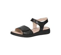 CAPRICE Sandales Plates Femme en Cuir Confortables, Noir (Black Nappa), 42 EU