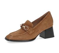 CAPRICE Trotteur en Cuir avec Talon trapèze, Marron (Brandy Suede), 41 EU