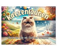 Caprices de chat - A travers l'année avec Fluff et Grummeln, Version française (Calendrier mural 2026 DIN A4 portrait), Calendrier CALVENDO mensuel