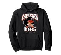 Capricorne 1965 Queen Zodiac Traits Afro Diva Anniversaire Sweat à Capuche