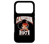 Capricorne 1971 Astro Year Melanated Queen Afro Goddess Coque pour iPhone 17 Pro