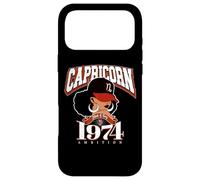 Capricorne 1974 Afro Queen Zodiac Birthday Soul Cadeaux naturels Coque pour iPhone 17 Pro Max