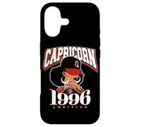 Capricorne 1996 Queen Zodiac Traits Afro Diva Anniversaire Coque pour iPhone 17