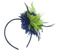 Caprilite Bibi sur serre-tête pour mariage Ascot Bleu marine et vert citron, Bleu marine et vert citron, 1 count (Pack of 1)