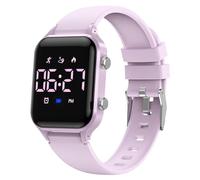 caprock Montre pour Enfants Garçons, Montres Sport pour Fille Garcon étanche 50 ATM Montre Digitale Enfant avec calcul de la Distance/Vibration, Double réveil/chronomètre-Rose Violet