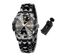 caprock Montre pour Homme, Montre à Quartz analogique étanche avec Date, en Acier Inoxydable, Style décontracté et Tendance, Noir