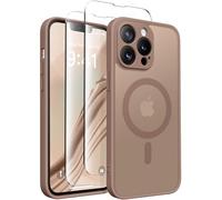 CAPRRO Coque magnétique pour iPhone 13 Pro Max, Compatible avec MagSafe, Protection complète de l'appareil Photo, Coque de Protection Fine et translucide Mate pour iPhone 13 Pro Max 6,7", Marron