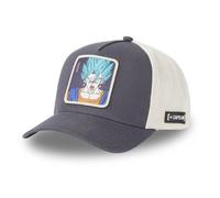 Capslab Casquette Dragon Ball Super Vegeto Homme - Trucker - Filet Souple - Bleu | Beige - Visière Arrondie Taille unique