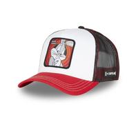 Capslab Casquette Looney Tunes Bugs Bunny Homme - Trucker - Filet Rigide - Noir | Blanc | Rouge - Visière Arrondie Taille unique