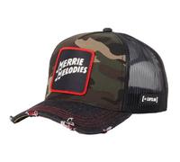 Capslab Merrie Melodies Looney Tunes Denim Camouflage Vert Noir Casquette de Camionneur Réglable