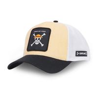 Capslab Casquette One Piece Jolly Roger Homme - Trucker - Filet Souple - Noir | Beige | Blanc - Visière Arrondie Taille unique