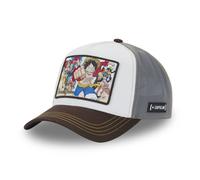 Capslab Casquette One Piece Luffy Homme - Trucker - Filet Souple - Noir | Blanc | Gris - Visière Arrondie Taille unique