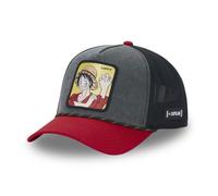Capslab Casquette One Piece Luffy Homme - Trucker - Filet Souple - Rouge | Gris | Noir - Visière Arrondie Taille unique