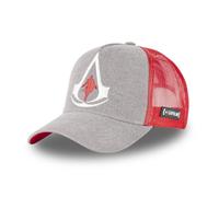 Capslab Casquette trucker Assassin's Creed Homme - Trucker - Filet Rigide - Gris | Rouge | Blanc - Visière Arrondie Taille unique