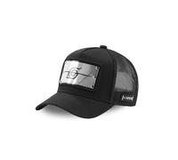 Capslab Casquette trucker Naruto Symbol Ninja Village Homme - Trucker - Filet Rigide - Noir | Argenté - Visière Arrondie