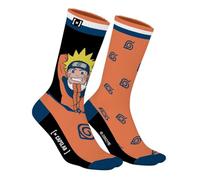 Capslab Chaussettes Naruto Uzumaki - Chaussettes d'anime sous licence officielle - Confortables chaussettes en coton avec le symbole de Naruto & Konoha - - 39-42