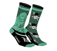 Capslab Chaussettes Roronoa Zoro | Licence Officielle One Piece, Hauteur Mi-Mollet, Tailles Adultes, Maille Respirante et 70% Coton (FR/ES, Numérique, 35, 38, Taille normale, Taille normale)