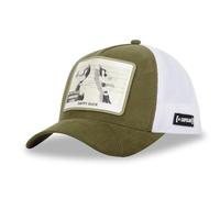 Capslab Daffy Duck Looney Tunes Suède Vert Olive Blanc Casquette de Camionneur Réglable