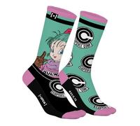 Capslab Dragon Ball Bulma & Logo de Capsule Corp - Chaussettes Anime Officiellement Licenciées pour Hommes et Femmes - Chaussettes en Coton Confortables au Design Iconique - 39-42