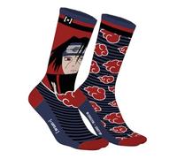 Capslab Naruto Itachi - Chaussettes d’anime pour hommes et femmes - Chaussettes en coton confortables avec Itachi Uchiha & symbole des nuages Akatsuki - 39-42
