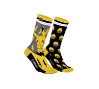 Capslab Paire de chaussettes Pikachu pour homme en coton Jaune Gris Noir, citronier, 40