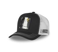 Capslab Casquette de camionneur Snoopy Peanuts – Noir et blanc, plaque métallique