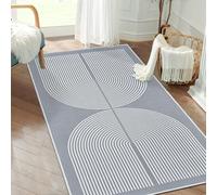 Capslpad Tapis de couloir, 80 x 150 cm aspect chanvre blanc, naturel, lavable, antidérapant, pour couloir, cuisine, chambre à coucher, balcon