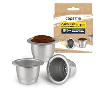 CAPSME - Pack 3 Capsules Réutilisables Rechargeables Compatibles avec Nespresso Original - Vendues sans opercules