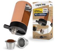 CAPSME - Pack Recharge Capsules Réutilisables Rechargeables Compatibles avec Nespresso Original, (2 Dosettes en Inox + 48 Couvercle Opercules en Papier + 200g De Café de spécialité) (Coffret Slide)