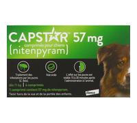 Capstar 57 mg, Comprimé antiparasitaire externe pour chien, bt 6 Comprimé(S) pc(s)