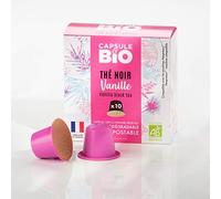 CAPSUL&BIO Capsule de thé BIO - Thé Noir Vanille BIO -10 Capsules Nespresso compatibles - Capsule biodégradable, compostable - Fabrication française