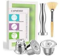 Capsule à café réutilisables CAPMESSO, capsule rechargeables cap réutilisables espresso Pod Espresso Capsule en acier inoxydable compatibles avec les cafetières Nespresso OriginalLine