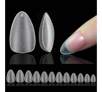 Capsule Americaine Ongle Amande, 510 Pièces Ongle Pose Americaine Court, 15 Tailles Mat Gel XS Capsules Ongles, Pré-Buff Faux Ongles Gel pour Les Extensions Bricolage Nail Art