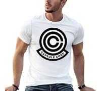 Capsule Corp T-Shirt Sports Fans Tops Fitted t Shirts for Men White L