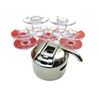 Capsule de bobine + 5 bobines en plastique pour machine à coudre Lifetec LT 8709