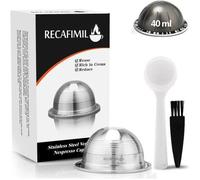 Capsule de café i Cafilas réutilisable petite tasse compatible Nespresso Vertuo en acier inoxydable + brosse et cuillère HobbyTech
