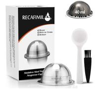 Capsule De Café I Cafilas Réutilisable Petite Tasse Compatible Nespresso Vertuo En Acier Inoxydable + Brosse Et Cuillère Hobbytech