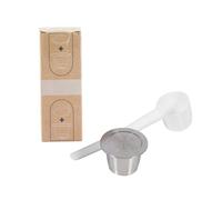 Capsule de café rechargeable en acier inoxydable, dosette de café réutilisable pour machines à expresso, compatible avec OriginalLine, comprend une cuillère pour le café