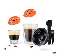 Capsule de café rechargeable pour Tassimo Bosch, filtre à café, 1 Body Capsule réutilisable + 2 Disc Lids (60 ml + 180 ml), Orange